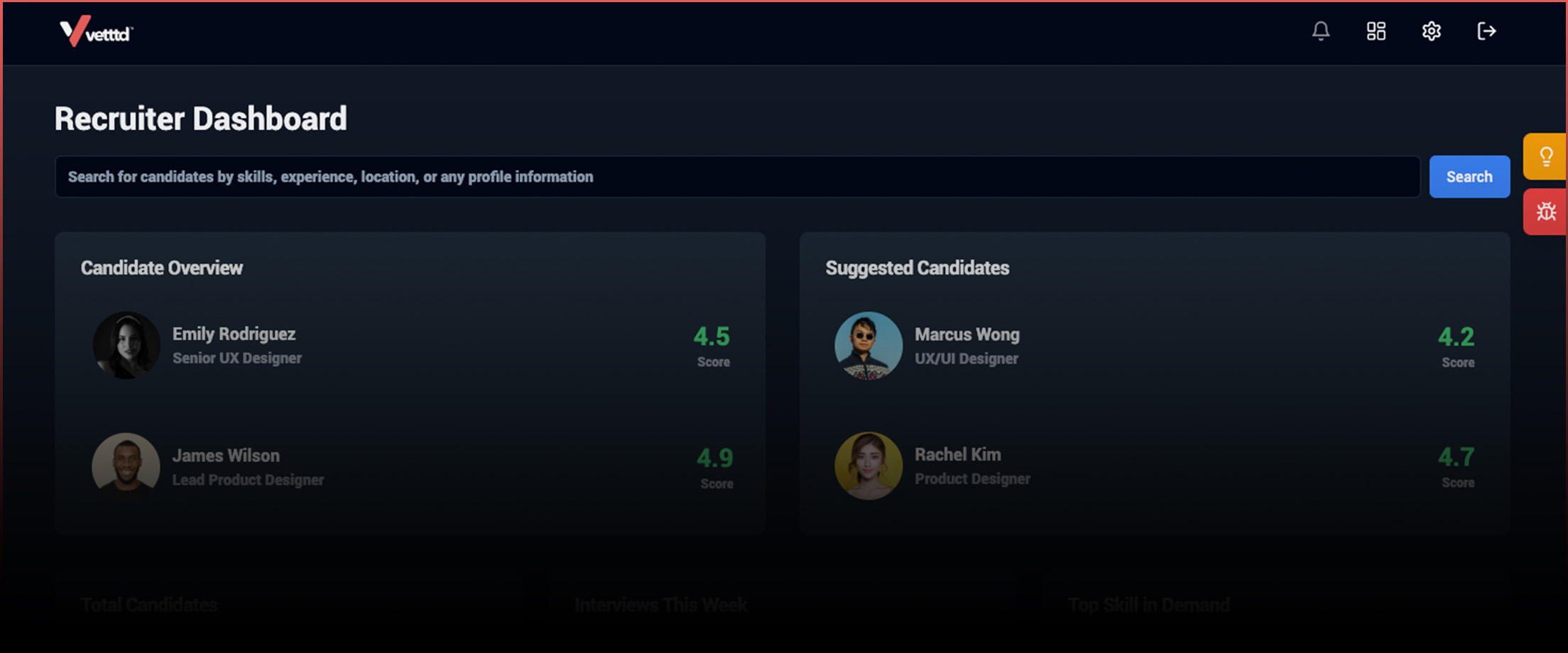 Recruiter dashboard preview